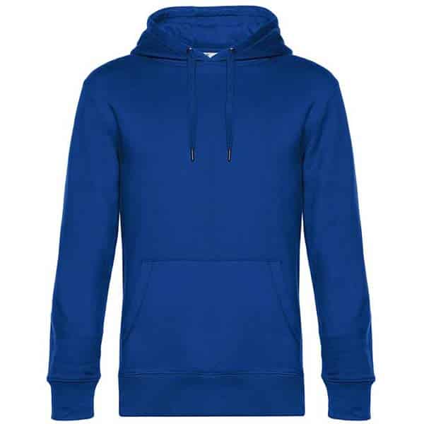 Sweat capuche King B&C vue de face bleu