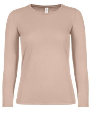 T-shirt femme manches longues E150 B&C vue de face beige