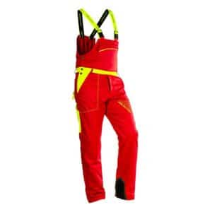 Salopette anti coupure Prior Type A CL 1 - Francital rouge et jaune fluo vue de face