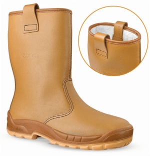 Bottes de travail fourrées Jalartic S3 sas CI SRS - Jallatte vue de cote droit jaune