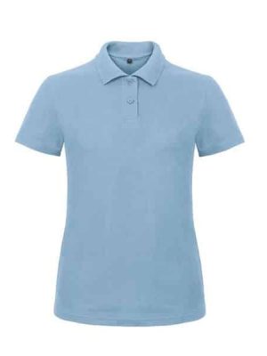 Polo basique femme ID 001 B&C vue de face bleu