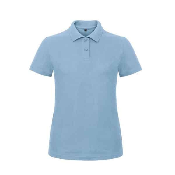 Polo basique femme ID 001 B&C vue de face bleu