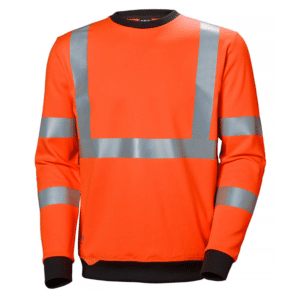 Sweat col rond haute visibilité Addvis Helly Hansen vue de face orange