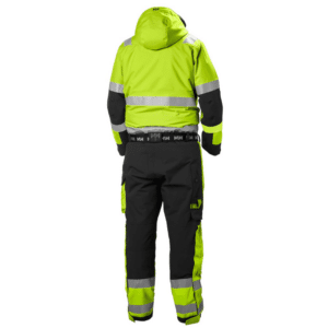Combinaison Haute visibilité d'hiver Alna 2.0 Helly Hansen vue dos vert noir