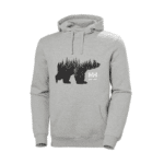 Sweat à capuche logo Helly Hansen gris chiné vue de face