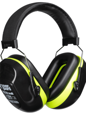 Casque anti-bruit Max 340 20 pièces Coverguard vue de 3/4 noir et jaune