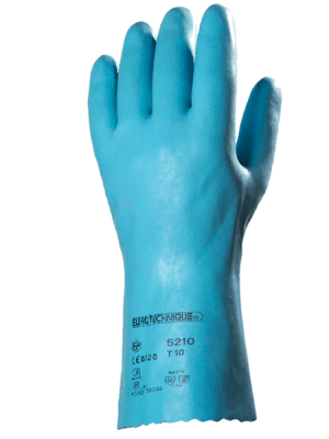 Gants en latex Eurochem L5210 10 pièces Coverguard vue du dos de la main bleu