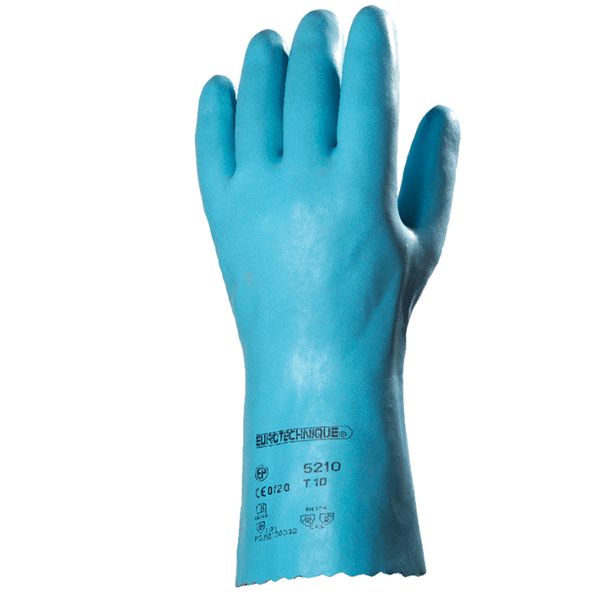 Gants en latex Eurochem L5210 10 pièces Coverguard vue du dos de la main bleu