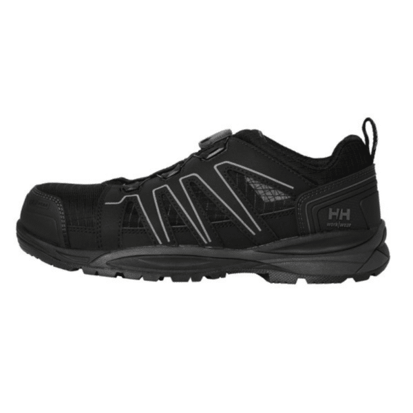 Sandale de sécurité basses Manchester BOA S3 Helly Hansen vue de coté noir