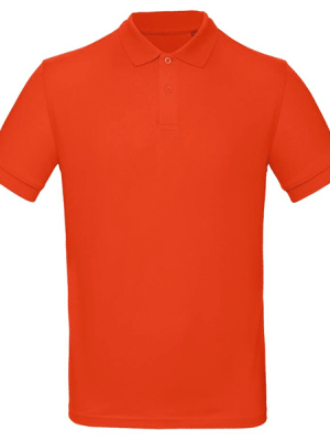 Polo coton bio homme B&C vue de face rouge