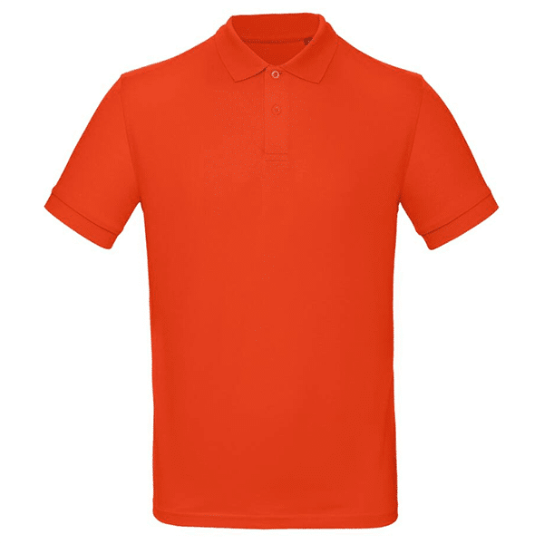 Polo coton bio homme B&C vue de face rouge