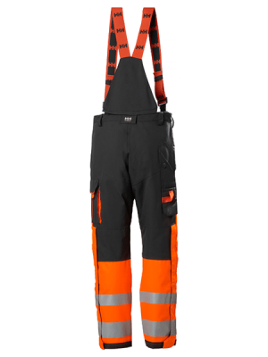 Cotte Haute visibilité Alna 2.0 imperméable CL 1 - Helly Hansen vue face noir orange