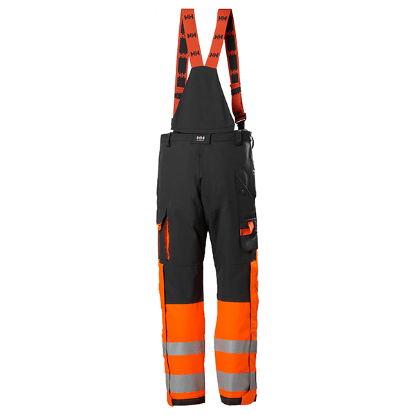 Cotte Haute visibilité Alna 2.0 imperméable CL 1 - Helly Hansen vue face noir orange