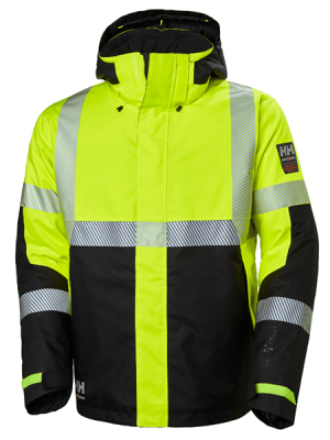 Veste haute visibilité hiver ICU Helly Hansen vue de face jaune