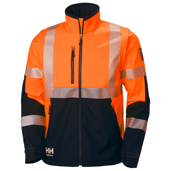 Softshell haute visibilité ICU - Helly Hansen vue face orange noir