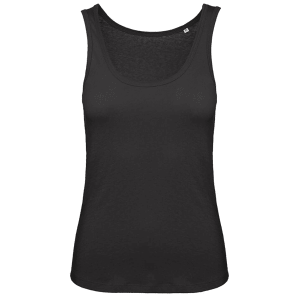 Débardeur coton bio femme B&C vue de face noir