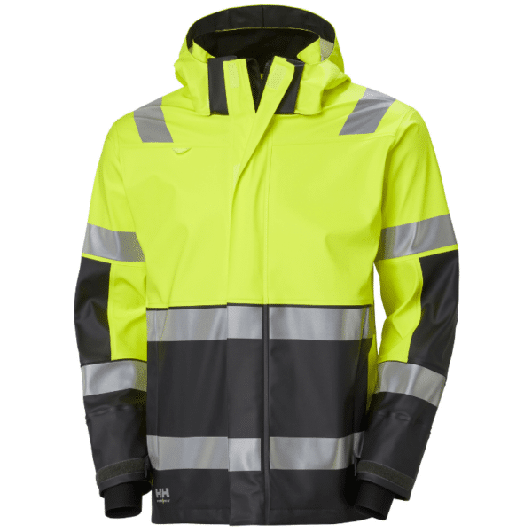 Veste de pluie haute visibilité Alna 2.0 - Helly Hansen vue de face jaune fluo