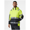 Veste de pluie haute visibilité Alna 2.0 - Helly Hansen vue de face jaune fluo portee