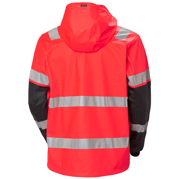 Veste de pluie haute visibilité Alna 2.0 - Helly Hansen vue de dos rouge