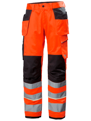 Pantalon haute visibilité CL2 UC-ME Helly Hansen vu face orange et noir