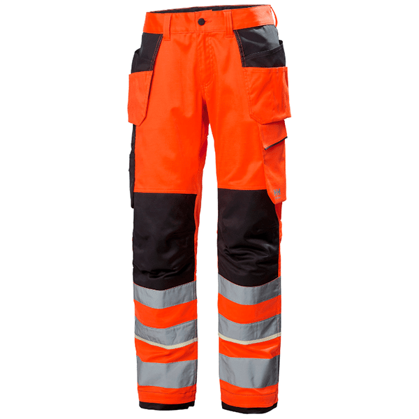 Pantalon haute visibilité CL2 UC-ME Helly Hansen vu face orange et noir
