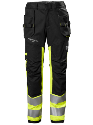 Pantalon haute visibilité Fyre Construction CL1 - Helly Hansen vue de face noir