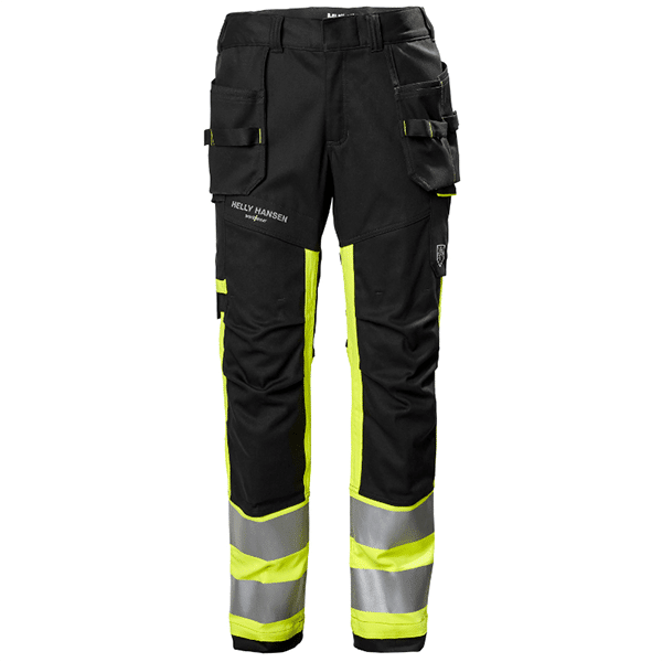 Pantalon haute visibilité Fyre Construction CL1 - Helly Hansen vue de face noir