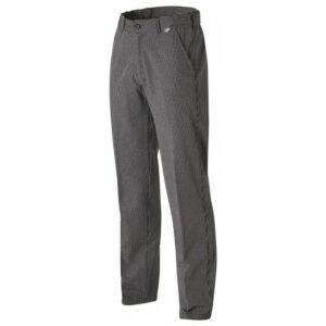 Pantalon de cuisine homme Cookspirit Molinel vue de coté avant motif rayé