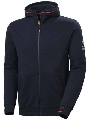 Sweat à capuche zippé Kensington Helly Hansen vu de face noir