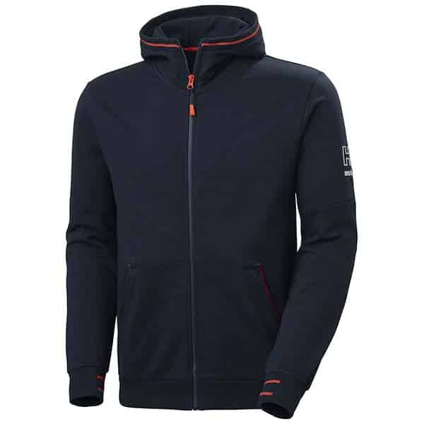 Sweat à capuche zippé Kensington Helly Hansen vu de face noir
