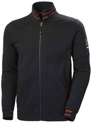 Sweat professionnel Kensington zippé Helly Hansen vu de face noir
