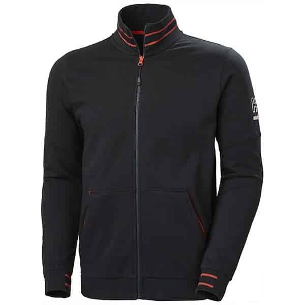 Sweat professionnel Kensington zippé Helly Hansen vu de face noir