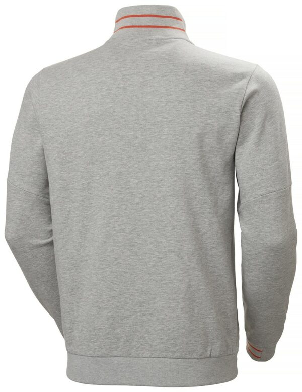 Sweat professionnel Kensington zippé Helly Hansen vu de derrière gris