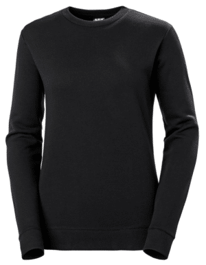 Sweat femme Manchester col rond Helly Hansen vu de face noir