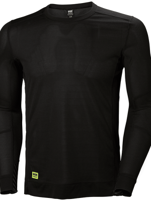 Sous Vêtement thermique col rond Lifa Helly Hansen vue face noir