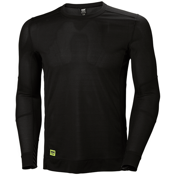 Sous Vêtement thermique col rond Lifa Helly Hansen vue face noir