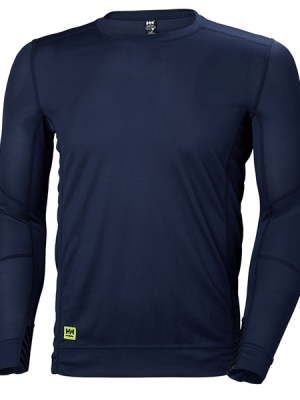 Sous Vêtement thermique col rond Lifa Helly Hansen vue face bleu