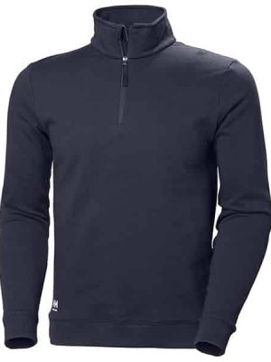 Sweat col zippé Manchester Helly Hansen vu de face bleu