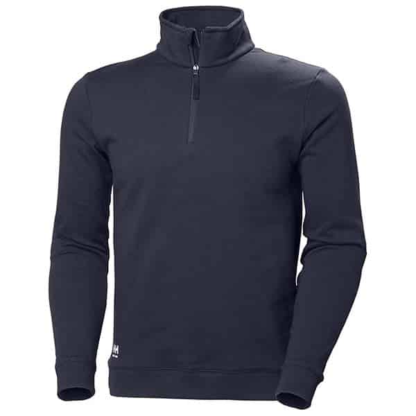 Sweat col zippé Manchester Helly Hansen vu de face bleu