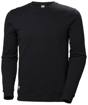 Sweat de travail Manchester col rond Helly Hansen vu de face noir