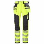 Pantalon travail haute visibilité ICU Construction CL 2 Helly Hansen vu face jaune noir
