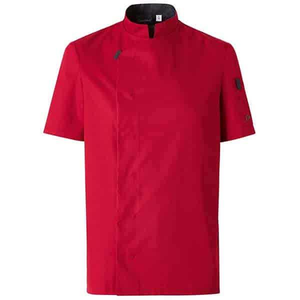 Veste de cuisine Homme manches courtes Shade Molinel vue de face rouge
