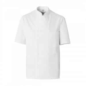 Veste de cuisine Homme manches courtes Cuisinier Molinel vue de face blanc