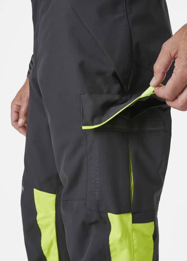 Cotte haute visibilité d’hiver Alna 2.0 CL 1 Helly Hansen vue zoom poche vert noir