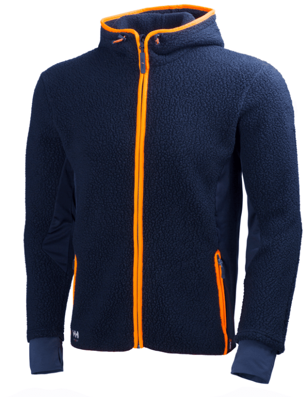 Polaire de travail à capuche Chelsea Evolution Helly Hansen vue de face bleu marine