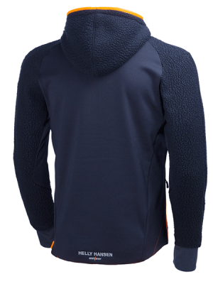 Polaire de travail à capuche Chelsea Evolution Helly Hansen vue de dos bleu marine