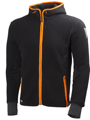 Polaire de travail à capuche Chelsea Evolution Helly Hansen vue de face noir