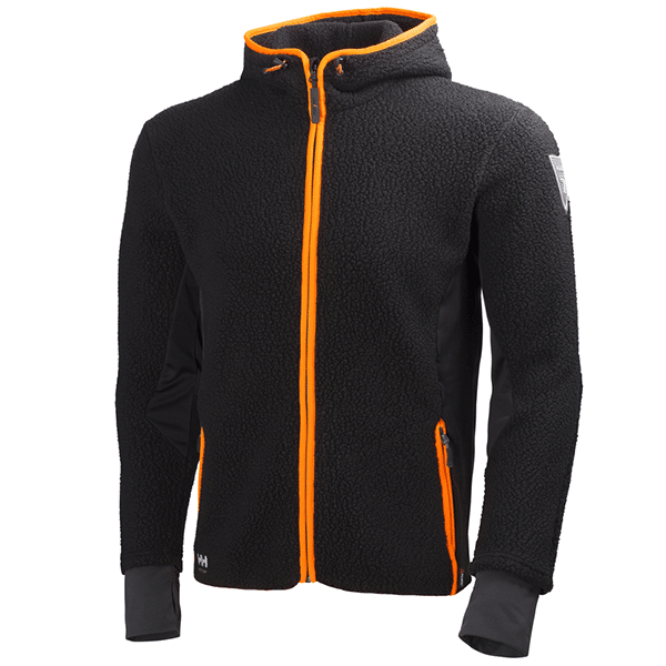 Polaire de travail à capuche Chelsea Evolution Helly Hansen vue de face noir