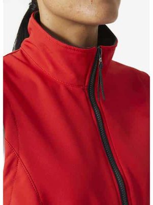 Softshell sans manche W Manchester 2.0 Helly Hansen vue zoomée sur zip rouge