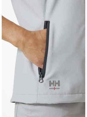 Softshell sans manche W Manchester 2.0 Helly Hansen vue zoomée sur poche blanc